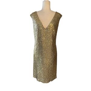 Christina Wu gold sequined dress